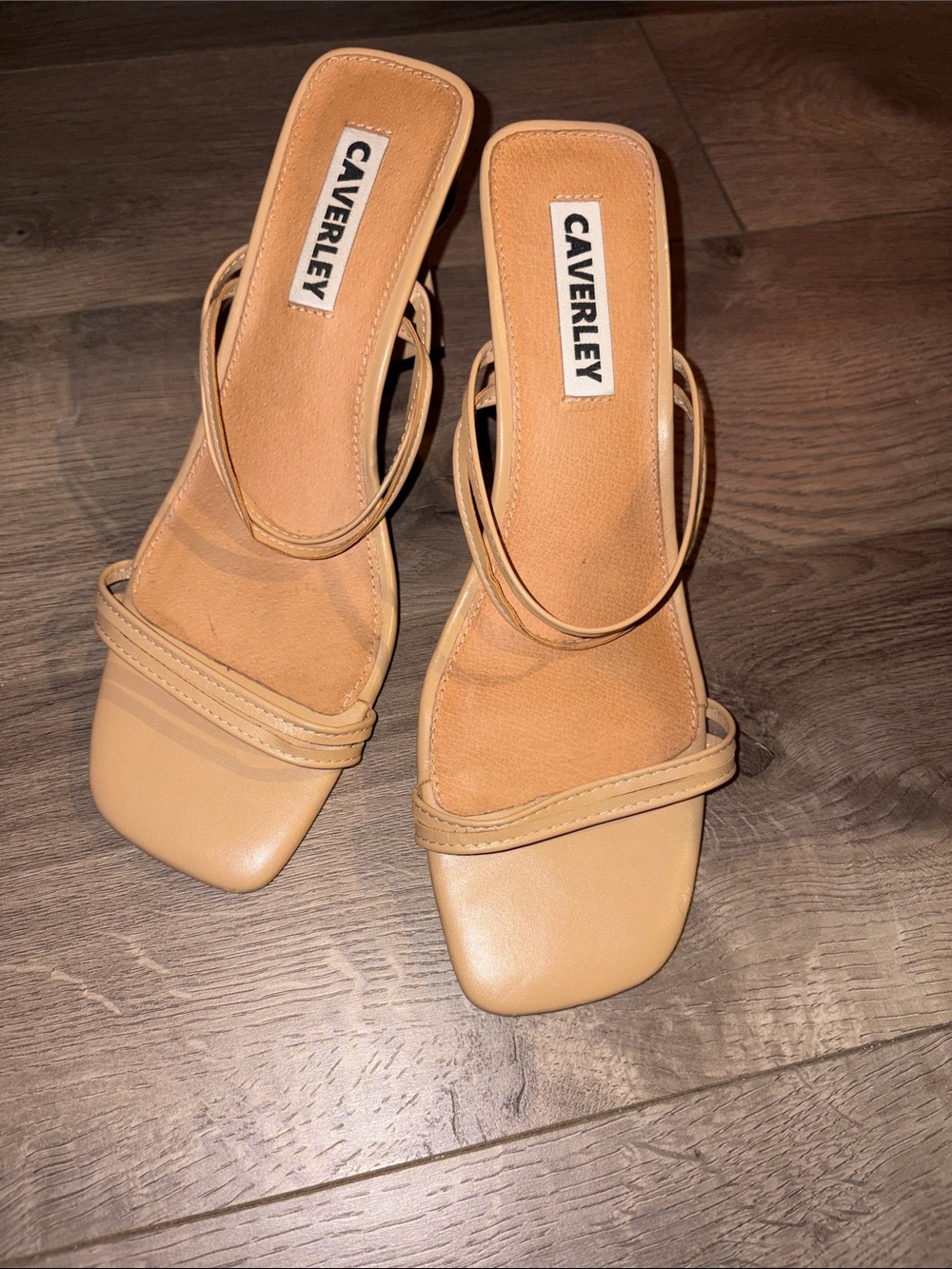Caverly Women's Tan Strappy Square-Toe Sandals